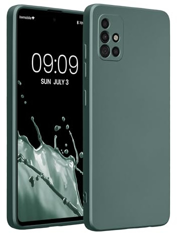 kwmobile Handyhülle für Samsung Galaxy A51 Hülle - weiche Silikon Case metallisch schimmernd - Schutzhülle Cover - Metallic Petrol