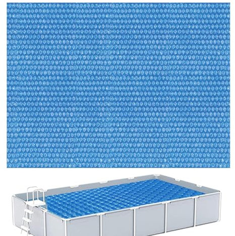 Cobertor Solar Piscina, 300x200cm, Manta Termica Piscina Rectangular, Lona Burbujas Piscinas, Lámina Aislante para Piscinas Aire Libre, Lámina Protectora PE, Resistente Desgarro, Protección Higiénica