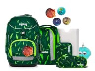 ergobag Schulranzen-Set Pack Set Bundle Bärtastisch - Grün | Ergonomischer Schulrucksack flexibel, 7-teiliges Set für die 1. Klasse Grundschule, für Mädchen und Jungen, AW25/26
