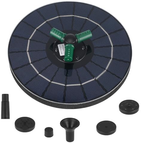 OSALADI Fontaine Solaire Flottante 18 Cm 4w Éclairage RGB Pompe à Eau Solaire pour Bassin Extérieur Jardin Bain D’Oiseaux Décor de Fontaine