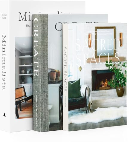 GoldOars 3 Stück Deko Bücher mit Magnetverschluss für Home Decor | Verstecktes Fach 3 Größen Elegantes Design Fake Bücher für Home Decor Büro Café Hotel