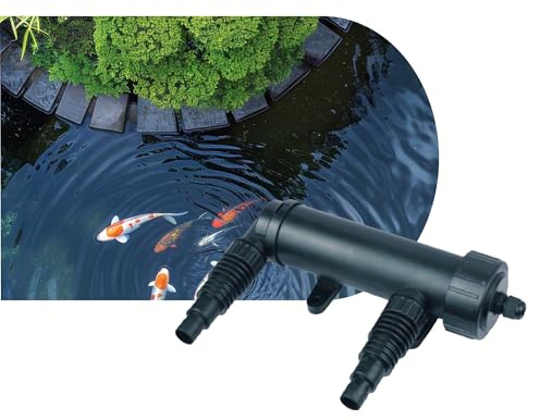 AQPOND Sterilizzatore UV per Laghetto – Chiarificatore UV-C per Controllo Alghe e Acqua Verde – Sistema di Sterilizzazione per Laghetti, Stagni e Fontane da Giardino, 1500 lt/h, 9 watt