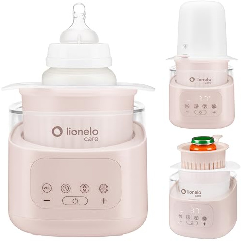 Lionelo Thermup 4.0 Flaschenwaermer Baby 6 in 1 mit Sterilisator | fuer Babyflaschen und Glaeschenwaermer, Schnelles Erwaermen, Auftauen, Warmhalten, Herausnehmbarer Behaelter, 400 W