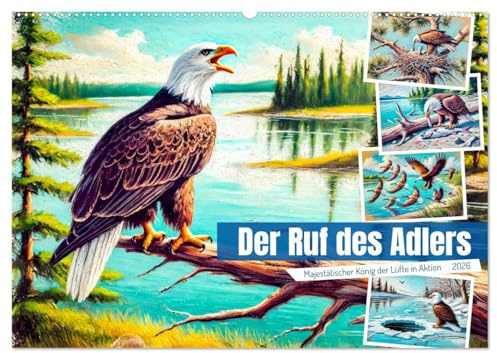 Der Ruf des Adlers - Majestätischer König der Lüfte in Aktion (Wandkalender 2026 DIN A2 quer), CALVENDO Monatskalender: Dynamische Naturszenen von Adlern im Flug und auf der Jagd (CALVENDO Tiere)
