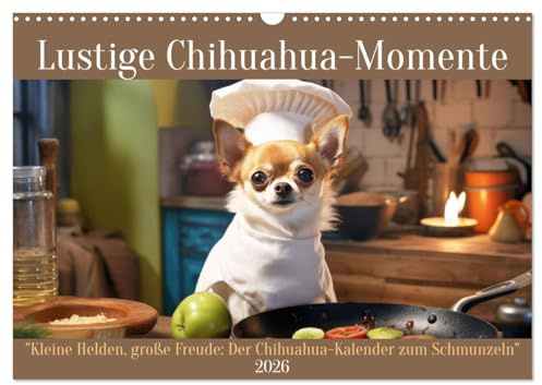 Lustige Chihuahua-Momente (Wandkalender 2026 DIN A3 quer), CALVENDO Monatskalender: Kleine Helden, große Freude. Der Chihuahua-Kalender zum Schmunzeln (CALVENDO Spass)