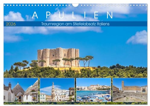 Apulien - Traumregion am Stiefelabsatz Italiens (Wandkalender 2026 DIN A3 quer), CALVENDO Monatskalender: Impressionen aus dem Süden Italiens zwischen Trani und Otranto (CALVENDO Orte)