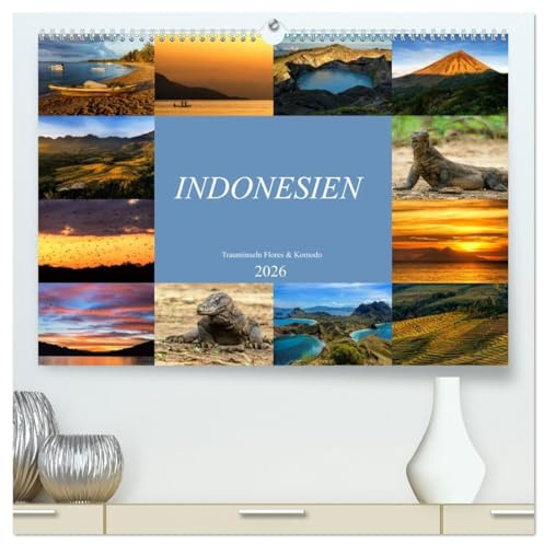 Indonesien - Inselparadies Flores & Komodo (hochwertiger Premium Wandkalender 2026 DIN A2 quer), Kunstdruck in Hochglanz: Landschaft und Natur aus dem ... Flores & Komodo (CALVENDO Natur)