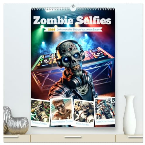 Zombie Selfies - Ein humorvoller Blick auf das untote Dasein (hochwertiger Premium Wandkalender 2026 DIN A2 hoch), Kunstdruck in Hochglanz