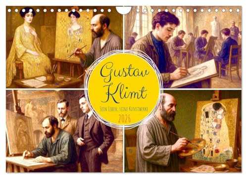 Gustav Klimt. Sein Leben, seine Kunstwerke (Wandkalender 2026 DIN A4 quer), CALVENDO Monatskalender: Ein wahrer Augenschmaus des Jugendstils! (CALVENDO Kunst)