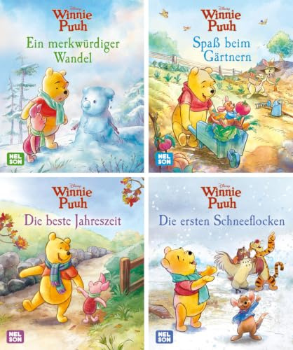 Nelson Mini-Bücher: 4er Disney Winnie Puuh 17-20: Vier kleine Bilderbücher zu den Jahreszeiten ab 3 Jahren zum Vorlesen
