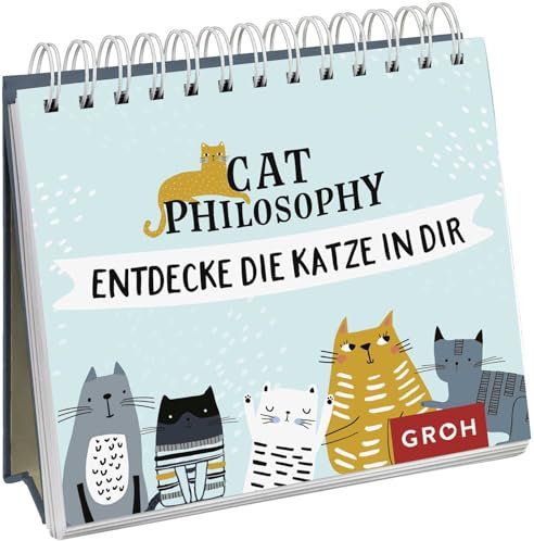 Cat philosophy: Entdecke die Katze in dir | Schöner Mini-Sprüche-Aufsteller für Katzenliebhaber (Geschenke für Katzenliebhaber)