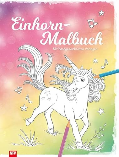 Einhorn-Malbuch: Mit handgezeichneten Vorlagen