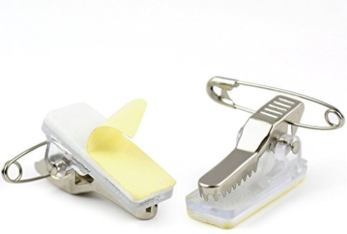 CKB Ltd® Pack de 100 SELF-ADHESIVE ID CLIPS Avec Clip De Maintien Et Épingle- Idéal pour se tenir directement sur les badges d'identité et les détenteurs de cartes de visite en plastique