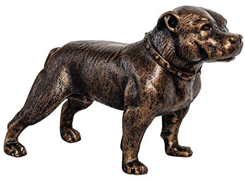 aubaho Eisenfigur Staffordshire Bullterrier Hund Figur Skulptur Eisen Antik-Stil 33cm