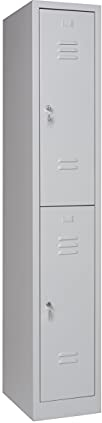 furni24 Garderobenschrank, Schließfach, Spind, Umkleideschrank, Kleiderschrank Abteilbreite 30 cm 2-türig