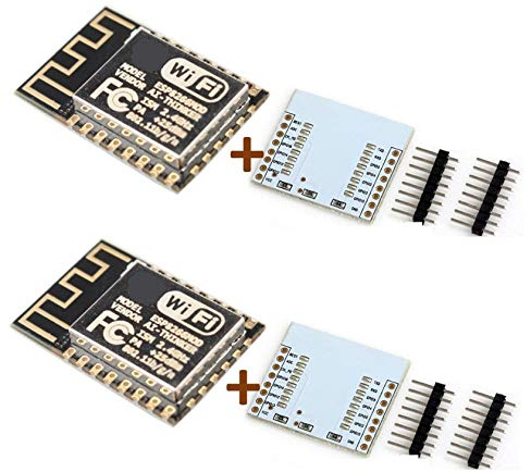 TECNOIOT 2pcs ESP-12F ESP12F ESP8266 Serial WiFi Module (Upgrade ESP-12) +Plate Expansion |2pcs ESP-12F ESP12F ESP8266 Serielles WiFi-Modul (Upgrade ESP-12) + Plattenerweiterung