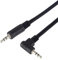 PremiumCord Cavo Jack 0,5m, Spina Jack 3,5mm, Stereojack Maschio-Maschio 90°, Cavo Collegamento Audio Cuffie Aux, per TV Cellulari MP3 HiFi, Schermato, Colore Nero