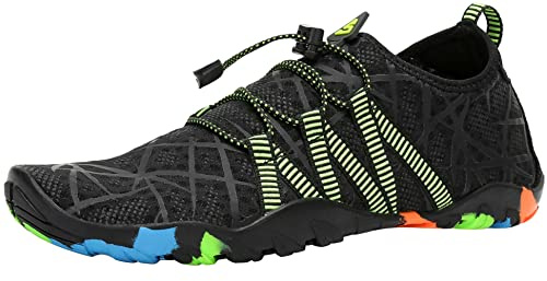 SAGUARO Homme Femme Chaussures pour Piscine et Plage Chaussons de Plongée d'eau Chaussettes Aquatiques pour Sports Nautiques Natation Surf Voile Mer Rivière, Noir Araignée, 44 EU