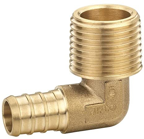 1/2 x 3/4 PEX Male Threaded NPT Elbow 90 Fitting 1 Pack