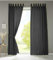 Gardinenbox 2er Set Vorhänge Schal Schlaufen »Berlin« HxB 245x140 cm Schwarz Blickdicht Microsatin Lichtdurchlässig Kräuselband Uni Matt, 20400N2