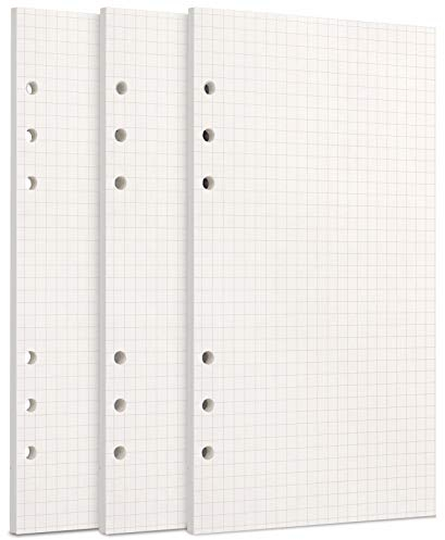 A6 Papier, [3 Packungen] Toplive 100GSM dickes Nachfüllpapier 6 Löcher Nachfülleinlagen Loose Notizpapier A6 Refill Paper 135 Blätter (270 Seiten) für 6 Ring Binder Notizbuch,Punktraster Papier