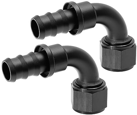 X AUTOHAUX 2pcs Voiture AN12 90 Degré Verrouillage Poussée Tube Raccord Terminal pour Carburant Huile Tube