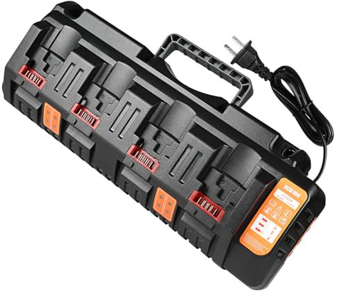 DCB104 Battery Charger Replacement for Dewalt Battery Charger DCB102 DCB118 DCB107 DCB115, 4-Port Battery Charger Compatible with Dewalt 12V 20V Max Li-ion Batteries DCB205 DCB206 DCB207 DCB606 DCB127