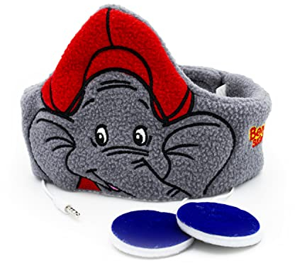 Technaxx Blümchen Stirnband-Kopfhörer, Schlafmaske für Kinder dem Zeichentrickheld - Bequem durch weichen Fleece, Kein Druck auf den Ohren - Lautstärkebegrenzung - Ideal für Reisen, 1 Stück (1er Pack), Grau