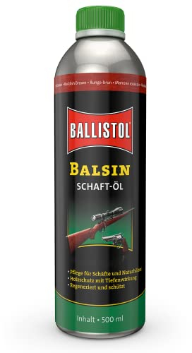 BALLISTOL 23070 Balsin Schaft-Öl rotbraun 500ml Flasche - Holzschutz gegen Regen, Nässe, Fäulnis und Schimmel