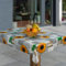 laro Wachstuch-Tischdecke Abwaschbar Garten-Tischdecke Wachstischdecke PVC Plastik-Tischdecken Eckig Meterware Wasserabweisend Abwischbar AS, Muster:Sonnenblumen Gelb Grau Grün, Größe:140x280
