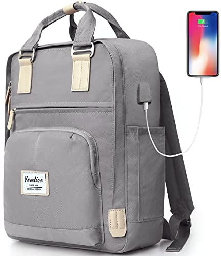 YAMTION Damen-Rucksack, Laptop-Rucksack, 43,1 cm (17 Zoll), Schultasche, Schultasche, Freizeitrucksack für Universität, Sekundarschule, Business, mit USB-Ladeanschluss