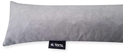 4L Textil Zugluftstopper Durchzugstopper Windstopper für Türen und Fenster Luftzugstopper für Tür Türschlange Türrolle Samt-Imitat Kordsamt Hersteller 70 cm 80 cm 90 cm 100 cm 150 cm (Grau, 80 cm)