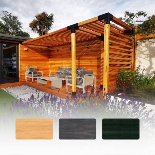 3x4 Premium Wooden Garden Pergola | Bespoke Sizes & Colour Options Available | Pergola DIY Kit | Gazebo | Slatted Roof (3x4 Anthracite Grey | Back Privacy Slats)