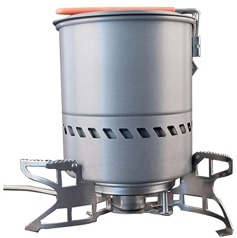 INOOMP Utensilios De Cocina Camping Ollas Portátiles Para Quemador Resistente Acero Inoxidable y Aluminio Para Acampada Picnic y