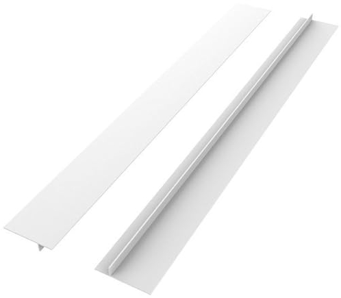 LATRAT - Junta de silicona de 25 pulgadas, tapa de trabajo, cocina, carcasa de silicona, junta, derrames entre encimeras, placas de cocción, paquete de 2, blanco