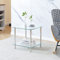 nozama Tall Side Table,Small Coffee Table,Small Side Table,Metal Plant Stand Indoor,2 Tier Round Flower Stand (Transparent45cmx45cmx45.7cm, Pack 1)