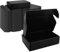 JMIATRY 50 Stück Versandkartons, 15 x 10 x 4 cm, kleine Geschenkkartons, Wellpappe, Versandkartons zum Verpacken, Schwarz