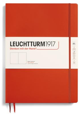 LEUCHTTURM1917 370267 Notizbuch Master Slim (A4+), Hardcover, 123 nummerierte Seiten, Fox Red, blanko