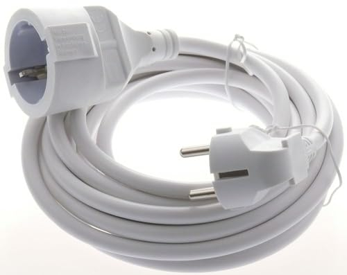 Verlängerungskabel Schuko-Verlängerung Schutzkontakt H05VV-F 3X1,5mm² IP20 Innenbereich Stromkabel mit Kindersicherung in schwarz/weiß 1-25m, Farbe/Länge:Weiß / 1.5m