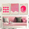 KemneT Rosa Bauhaus-Linienmuster-Poster und Kunstdrucke abstrakte nordische Leinwandbild Wand Bilder moderne Bilder Wohnzimmer Inneneinrichtung Heimdekoration 40 x 60 cm x 3 ungerahmt