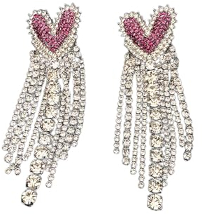 Ohrringe 2024 Koreanische Mode Leichter Luxus Strass Intarsien Herz Quaste Ohrringe für Frauen Brautschmuck Geburtstagsgeschenke