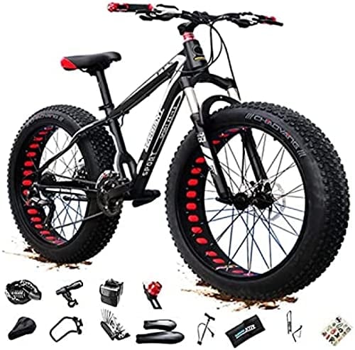 Mountainbike, 26 Zoll Mountainbike MTB Fatbike Erwachsene, Fat Tire Mountain Trail Bike, 27/30-Gang-Fahrrad, Doppel-Vollfederung, Doppelscheibenbremse