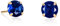 namana Petites Boucles d'Oreilles Bleu Saphir en Solitaire en Argent Sterling 925 Plaqué Or, Simples Boucles d'Oreilles Or pour Femme et Jeune Filles avec des Pierres Bleues Rondes