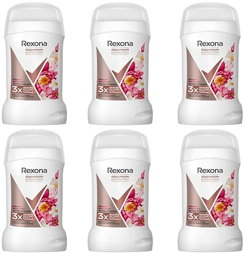 6x Rexona Maximum Protection Deo Stick Bright Boutique Deodorant mit 3x Schutz 40ml (6er Pack)