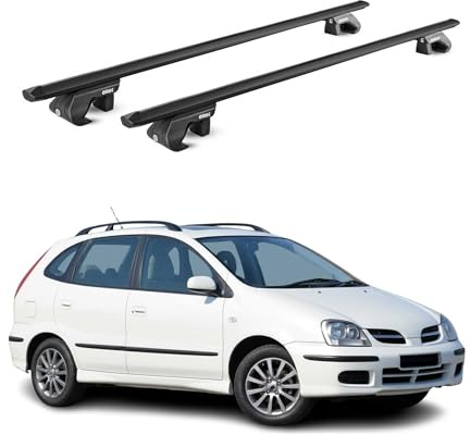 OMAC Barras de Techo Aluminio TÜV geprüft para Citroen Berlingo 2008-2018 – para Barras Estándar – T Nut – MAX 90 kg – 2 Schlösser Negro