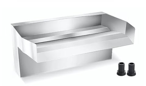 Cascada de acero inoxidable para estanque de natación, cascada, fuente rectangular para piscina enterrada, jardín al aire libre, 80 cm