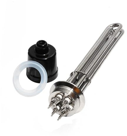 AUPERS 2Tri-clamp 64mm Flange Immersion Water Heater 220V/380V 3KW/4.5KW/6KW/9KW/12KW 304 Stainless Steel Heating Tube Reality(220V,6KW 250mm 304SUS)