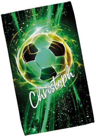 Striefchen® Handtuch mit Fußball Motiv und Wunschname personalisiert, in 3 Größen (medium)