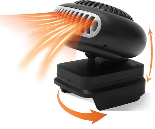 Thermostat Heater, Intelligent Low Wattage Heater, 180° Rotating Head, 2 Temperature Settings Small Heater with 2 USB Ports for Charging
