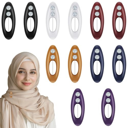 Lot de 12 épingles à hijab colorées pour femme, épingles de sécurité et clips robustes, résistantes aux dommages pour fixer des écharpes, hijabs, jolies pinces pour filles et femmes